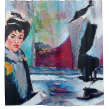 Vintage Woman Portrait with Abstract Background