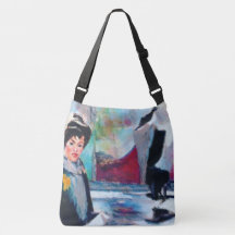 Vintage Woman Portrait with Abstract Background