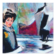 Vintage Woman Portrait with Abstract Background