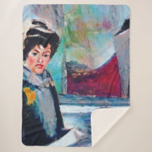 Vintage Woman Portrait with Abstract Background