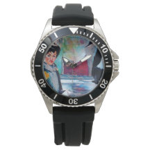 Vintage Woman Portrait with Abstract Background