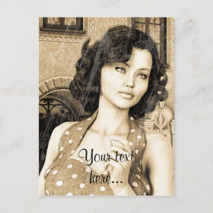 Vintage Woman Postcard