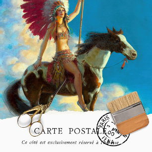 Vintage Woman Rustic Texture Horse Decoupage  Tissue Paper