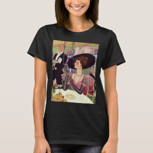Vintage Woman Smoking Cigarette Drinking Champagne T-Shirt