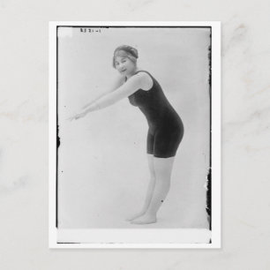 Vintage Woman Swimmer Postcard