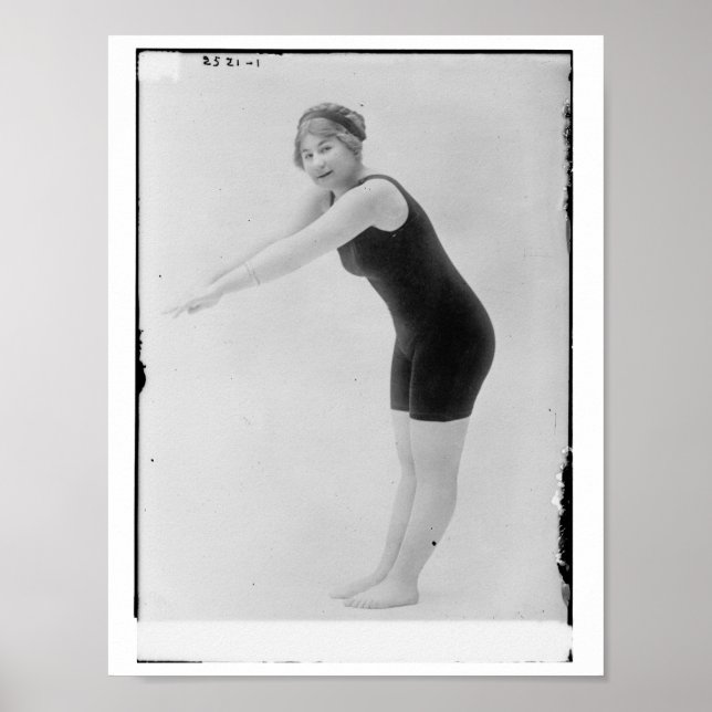 Vintage Woman Swimmer Poster (Front)