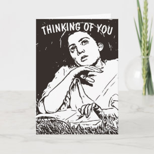 VINTAGE WOMAN THINKING OF YOU GREETING CARDS
