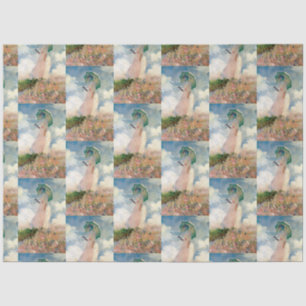 Vintage Woman with a Parasol Facing Left Monet Tissue Paper