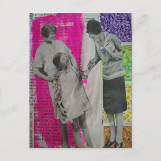 Vintage Women and a Girl Collage Postcard