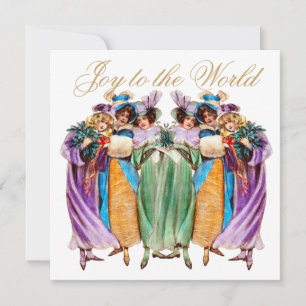 Vintage Women Christmas Greeting Card