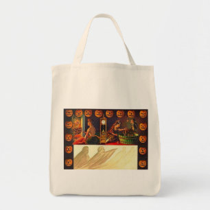 Vintage Women, Ghost and Jack o' Lanterns Tote Bag