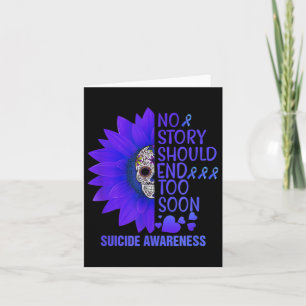 Vintage Women Men Sugar Skull Suicide Prevention A Card