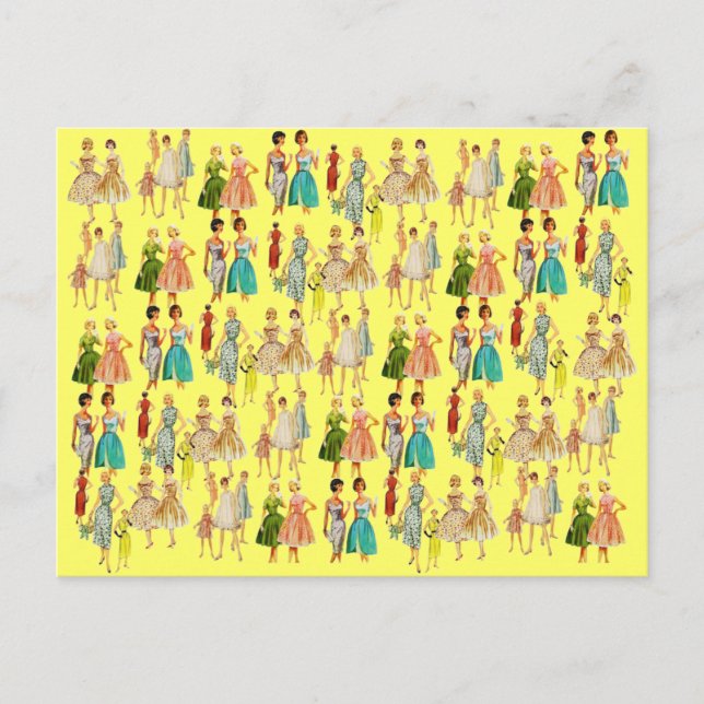 Vintage Women's Fashion Postcard (Front)