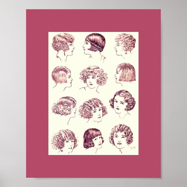 Vintage Women's Hair Styles 1924 Poster (Front)