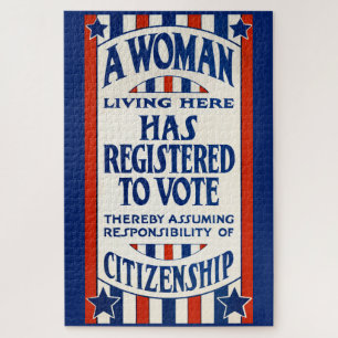 Vintage Women's Voting Rights Support Reprint Jigsaw Puzzle