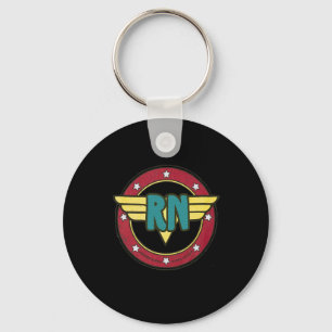 Vintage Wonder Nurse Rn Superhero Distressed  Keychain