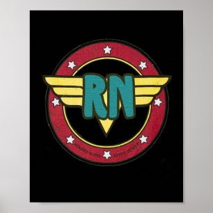 Vintage Wonder Nurse Rn Superhero Distressed  Poster