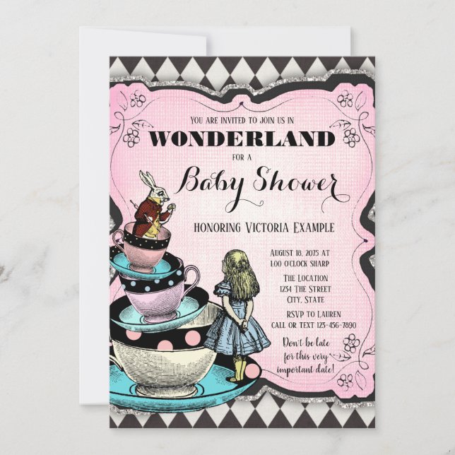 Vintage Wonderland Baby Shower Invitations (Devant)