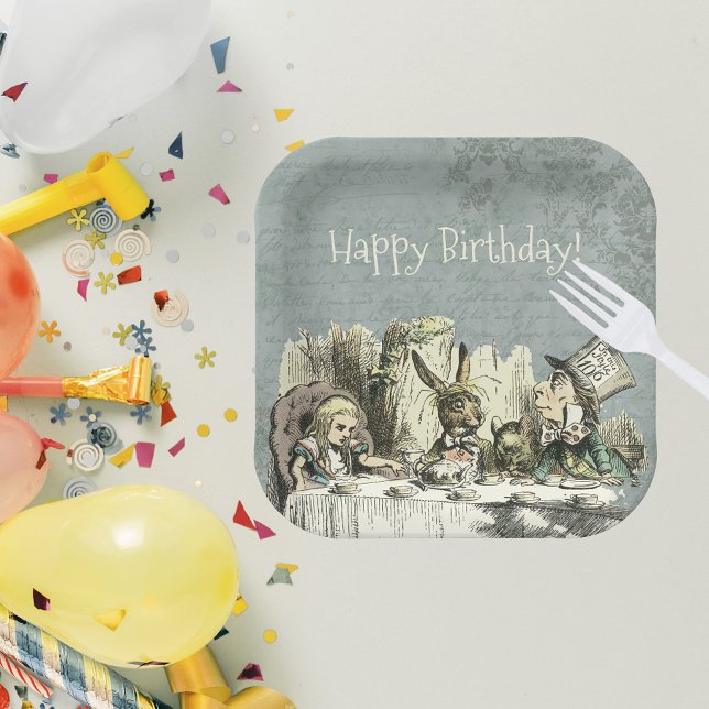 Vintage Wonderland Tea Party  Paper Plate (Creator Uploaded)