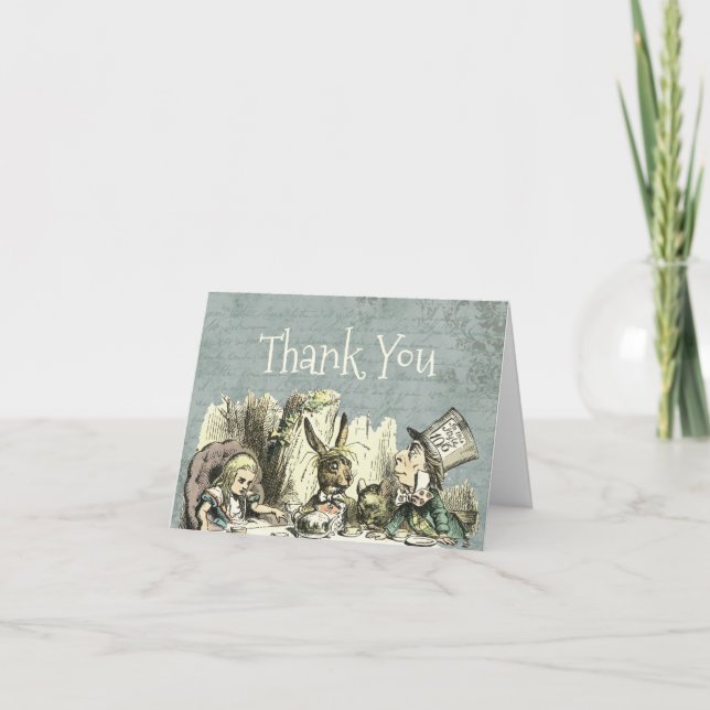 Vintage Wonderland Tea Party   Thank You Card (Front)