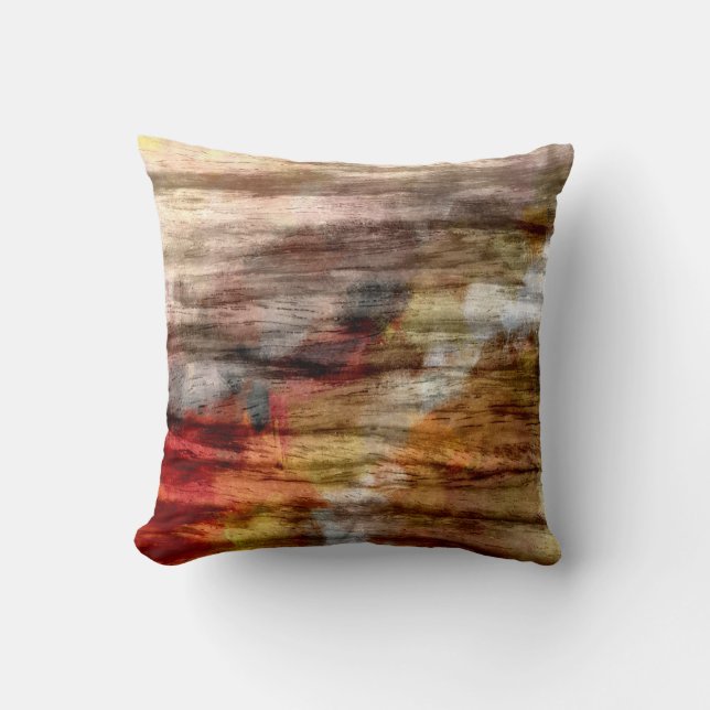 Vintage Wood Abstract Art 4 Throw Pillow (Front)