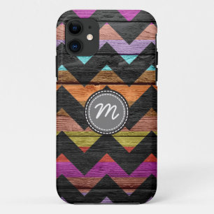 Vintage wood aztec chevron pattern #2 iPhone 11 case