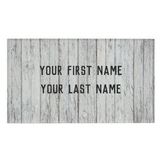 Vintage Wood Background Name Tag