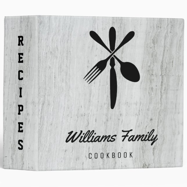 Vintage Wood Background Recipes Cook Book Binder (Front/Spine)