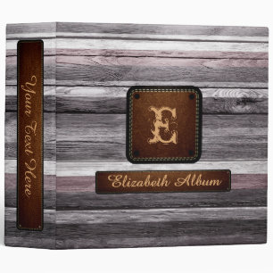 Vintage Wood Elegant Album Leather Look #11 Binder