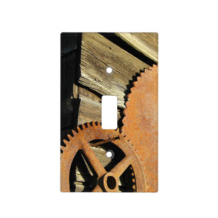 Vintage Wood Gear Light Switch Cover