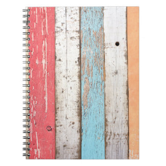Vintage Wood: Multicolored Cracked Texture. Notebook