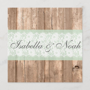 Vintage Wood Shabby Chic Wedding Invitation