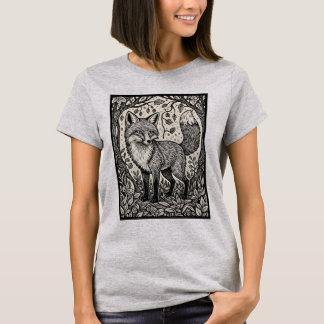 Vintage Woodcut Fox T-Shirt