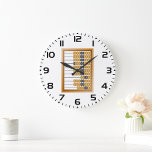 Vintage Wooden Abacus Classic Counting Tool  Large Clock<br><div class="desc">Discover a unique blend of classic and contemporary with our Abacus Clock design. Featuring a meticulously illustrated abacus intertwined with the clock face, this striking graphic seamlessly marries the timeless charm of ancient counting tools with modern timekeeping. Elevate your style with a design that’s both nostalgic and functional. The Abacus...</div>