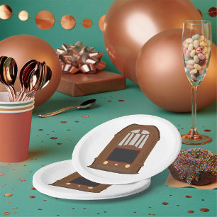 Vintage Wooden Radio Paper Plate