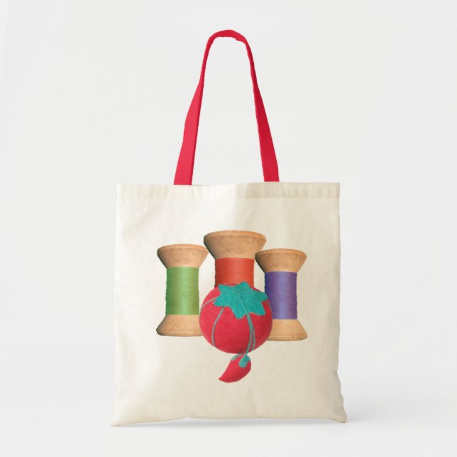 Vintage Wooden Spool Tote Bag (Front)