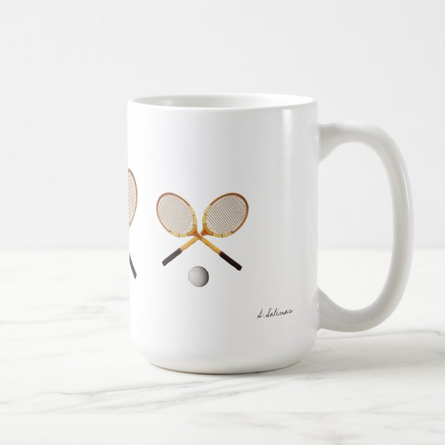 VINTAGE WOODIE TENNIS RACKETS MUG (Right)