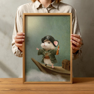 Vintage Woodland Animals Nursery Poster