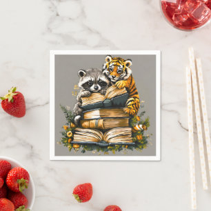 Vintage Woodland Book Club Napkin