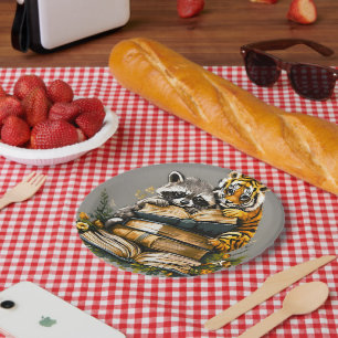 Vintage Woodland Book Club Paper Plate