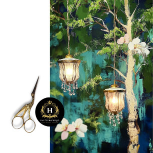Vintage Woodland Chandelier Decoupage  Tissue Paper