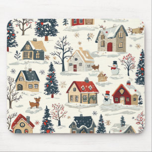 Vintage Woodland Christmas Pattern (11) Mouse Pad