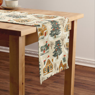Vintage Woodland Christmas Pattern (15) Short Table Runner