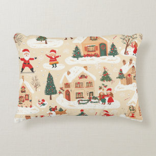 Vintage Woodland Christmas Pattern (19) Accent Pillow