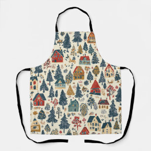 Vintage Woodland Christmas Pattern (20) Apron