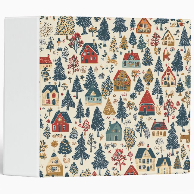 Vintage Woodland Christmas Pattern (20) Binder (Front/Spine)