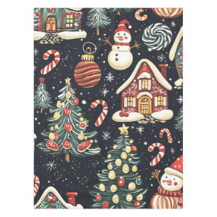 Vintage Woodland Christmas Pattern (5) Tablecloth