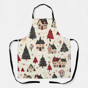 Vintage Woodland Christmas Pattern (9) Apron