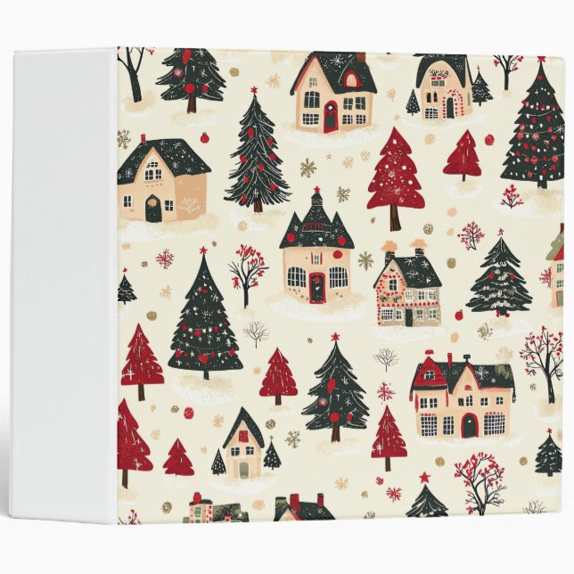 Vintage Woodland Christmas Pattern (9) Binder (Front/Spine)