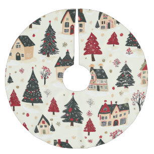 Vintage Woodland Christmas Pattern (9) Brushed Polyester Tree Skirt